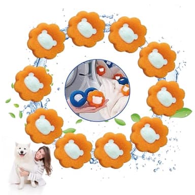 Zenithyren 10 Unidades Atrapa Pelos Lavadora, Quita Pelos Mascota, Recoge Pelos Mascotas, Bolas Atrapa Pelos para Lavadora, Reutilizable, Ideal para Quitar Pelos de Gatos y Perros