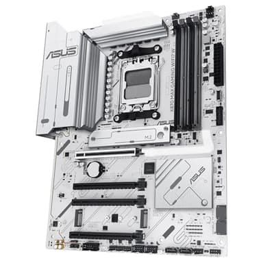 ASUS X870 MAX Gaming WIFI7 - Placa Base AMD X870 ATX, Blanco, 12+2+1 DrMOS, DDR5, PCIe 5.0, Q-Release, M.2, WiFi 7, WiFi Q Antenna, 2.5Gb Ethernet, HDMI, USB4, USB Tipo-C, BIOS Flashback, Aura Sync
