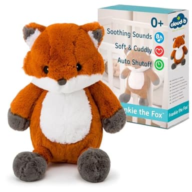 Cloud B Máquina de sonido calmante | Animal de peluche | 4 ruidos blancos y 4 canciones de cuna | Apagado automático | Peluche Musical Fox Frankie The Fox
