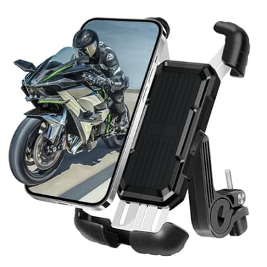 SUPRBIRD Soporte Móvil Bicicleta, Soporte Móvil Moto - 360°Rotación & Abrazadera Antivibración, Soporte Teléfono Moto para 4.7-6.8” Smartphone, Suporte Telemóvel Bici para ATV/Scooter
