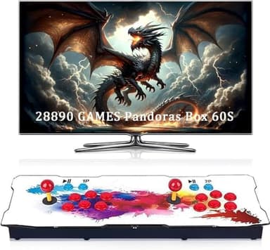 Pandor.a Bo.x 60S Consola de Juegos de Arcade, 28890 Juegos.proyector y TV, 2-4 Jugadores, 1280 x 720, Juegos 3D. ..Arcade Game. Console Retro.Console Arcade.