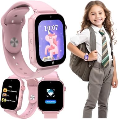 FOREVER Smartwatch Kids Look Me! 3 KW-520 Rosa - Reloj Inteligente Niño GPS y Llamadas - Pantalla de 1,85 - Smartwatch Sim con Botón SOS - Llamadas y Video - IP65 Impermeable - Android y iOS
