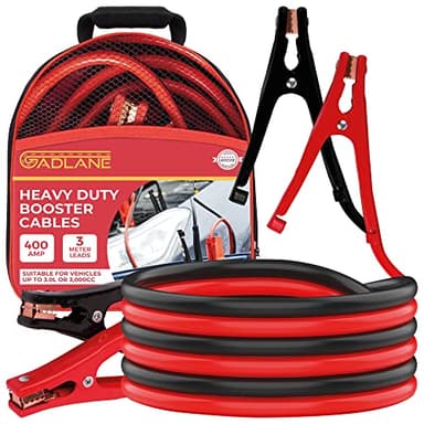 GADLANE Cables de Arranque 3m 400amp Codificado por Colores Pinzas Bateria Coche para Camioneta de Coche Diésel Gasolina