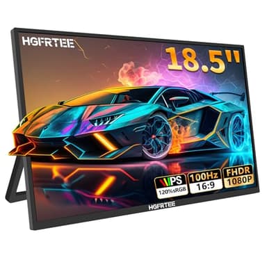 HGFRTEE Monitor Portatil 18.5 Inch 1080P FHD 100Hz Monitor Gaming IPS Pantalla Portatil Monitor de Viaje Portátil Móvil con Soporte,USB-C HDMI Segunda Pantalla Externa para portátil/Mac/Xbox/Teléfono