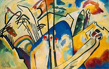 Pintura al óleo hecha a mano por profesores universitarios, 24 pinturas Kandinsky, composición IV, Wassily Kandinsky, abstracto, pinturas famosas sobre lienzo, tamaño 2