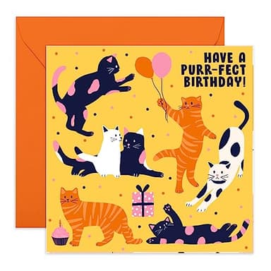 Central 23 - Bonitas tarjetas de cumpleaños para hermana - Have a Purr-fect Birthday - Tarjeta de cumpleaños para mejor amiga - Tarjetas de cumpleaños para mujeres - Tarjeta de feliz cumpleaños