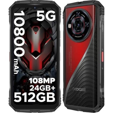 DOOGEE S118 Pro 5G Movil Irrompible MTK7050 24GB+512GB Android14, 6.6''FHD+/120Hz Móvil Rugerizado, 4K/108MP+20MP Visión Nocturna, 10800mAh(33W), NFC/Huella&Face ID/Doble SIM 5G Movil Resistente