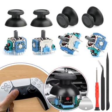 4 Piezas para PS5 3D Joystick Analógico de Repuesto para Play Station 5 PS5 Joystick ThumbSticks Accesorios con Herramientas de Reparación