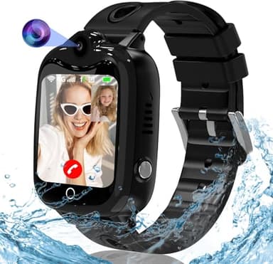 Reloj Inteligente Niño, 4G Reloj GPS Niños Localizador y Llamadas Smartwatch Niños Teléfono Videollamada Impermeable SOS Juego Voz Chat Despertador Clase Modo Reloj Niños Estudiante Regalo para 4-12