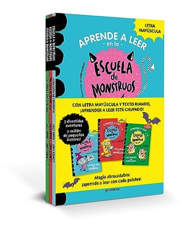 Aprender a leer en la Escuela de Monstruos - Pack con los libros 1, 2 y 3: En letra MAYÚSCULA para aprender a leer (Libros para niños a partir de 5 años) (Montena) Español