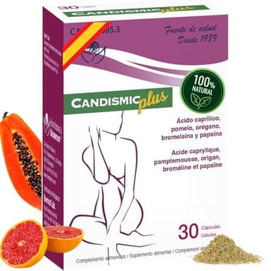 Candismic Plus 30 cápsulas - candida support | candidiasis mujer - Con ácido caprílico | Pastillas candidiasis - Equilibrio de la flora del tracto digestivo y vaginal