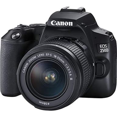 Canon Cámara digital (24, 1 megapíxeles, pantalla de 7,7 cm (3"), Vari-Angle Display, sensor APS-C, 4K, Full HD, DIGIC 8, WLAN, Bluetooth), incluye objetivo EF-S 18-55mm f/3.5-5,6 III, Negro