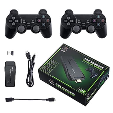 Consola de juegos retro M8 64G Wireless Game Stick, más de 20000 juegos, salida HDMI 4K, Plug and Play, consola de juegos de mano con controlador inalámbrico de 2.4 G para regalos de cumpleaños de