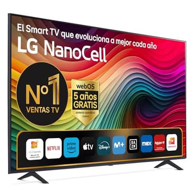 LG 55NANO81T6A 55", 4K NANOCELL, Smart TV, HDR10, WebOS24, Serie 81, Procesador Potente e Inteligente, Dolby Digital Plus, Gaming, Alexa/Google Assistant, Negro