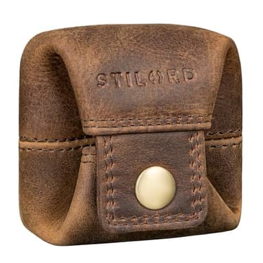STILORD 'Claron' Mini Cartera Cuero Monedero Vintage Billetera Pequeña para Hombre Mujer Slim Wallet para Cambio de Monedas de Piel Autentica, Color:Soria - marrón