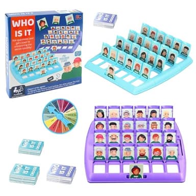 Lotvic Quién es Divertido Juego de Mesa, Adecuado para el Clásico Juego de Mesa, Adivina Quien Soy Juego, Quien Soy Yo Juego, Juegos de Adivinanzas Familiares, para Niños y Niñas