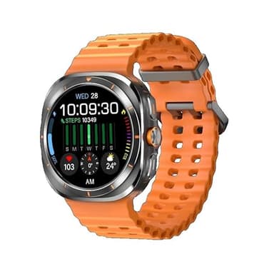 XINDADA 2024 New S7 JS Watch 7 Ultra 1:1 47mm Smartwatch AMOLED Screen Bluetooth Call IP68 Waterproof Mens Smart Watch for Android iOS (Orange)