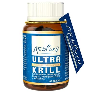 Aceite de Krill Estado Puro | Krill Oil Omega 3 Ultra Concentrado (590 mg) | Optimizado con Astaxantina | Origen Antártico Certificado, Sin Retrogusto a Pescado | 60 Cápsulas | TONGIL