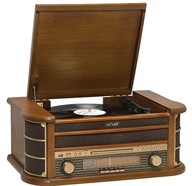 Denver MCR-50 Marrón tocadisco - Tocadiscos (Corriente alterna, 110-230 V, 50/60 Hz, Marrón, 8,5 kg, 490 x 210 x 330 mm)