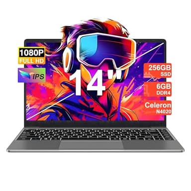 Ordenador Portátil Win 11 con 5G WiFi, Portátil 14 Pulgadas 6GB RAM 256GB SSD Expansión SSD 1TB, Bluetooth 4.2 3.0 Transmisión Puerto 1920*1080 FHD Portatiles Buenos & Mini Puerto Multimedia-Gris