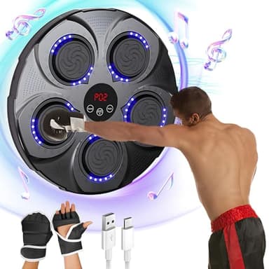 Máquina de Boxeo Música Adulto - Extra Large a Parete Professionale a LED Dinamico a Bluetooth Smart con Musica Elettronica a 9 Velocità per Bambini e Adulti per Casa, Altura de instalación Ajustable