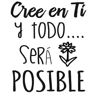 Docliick® Frase Vinilo "Cree en ti y todo será posible" Vinilos decorativos,vinilo frases motivadoras para pared. Vinilo para decorar habitaciones.Vinilos decorativos frases .DC-16089 (30x20cm)