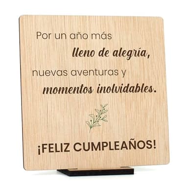 CONTRAXT Tarjeta felicitacion cumpleaños original. Idea regalos originales para mujer hombre cumpleaños Tarjeta de Madera cumple cumpleaños mujer hombre joven amiga (Cumpleaños)