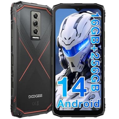 DOOGEE BLADE10 Pro Móvil Resistente Android 14, Movil Irrompible 16GB+256GB/2TB, 50MP Cámara Móvil Rugerizado, Smartphone Libre 6.56" HD+ Movil Antigolpes, 5150mAh Batería, IP68 IP69K/NFC/OTG/GPS