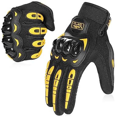 COFIT Guantes de Motos, Guantes de Pantalla Táctil Full Touch para Carreras de Motos, MTB, Escalada, Senderismo y Otros Deportes al Aire Libre - Amarillo L