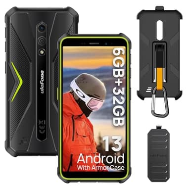 Ulefone Armor X12 Movil Resistente Android 13 Go, 6GB+32GB/256GB Rugged Smartphone IP68 Agua y Golpes con Batería de 4860mAh, 13MP+8MP 5,45" HD+, IP69K Irrompible 4G Dual SIM, NFC/OTG/GPS(Vert)
