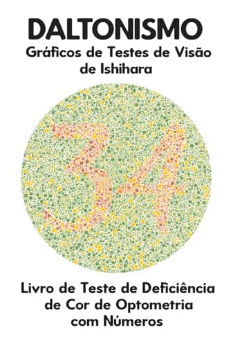 DALTONISMO Gráficos de Testes de Visão de Ishihara Livro de Teste de Deficiência de Cor de Optometria com Números: Diagramas de Placas para ... Deuteranomalia Tritanopia Ótico Optometrista