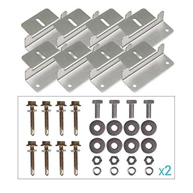 Renogy 8 Piezas de Soportes Z de Montaje de Placas Solares, Soportes para Suelo y Tejado, Kits de Montaje de Panel Solar, Adecuados para Vehículos Recreativos, Barcos, Automóviles, Camiones, Caravanas