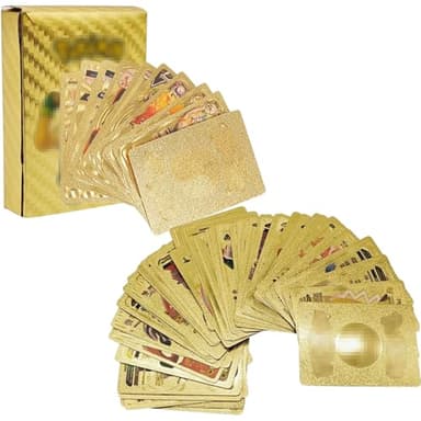 PIIMNT Tarjetas de Oro 55 Cartas de no Repetición, Tarjetas Raras, T-arjetas de Anime, Cartas de Combinación Raras, con Exquisitas Cajas de Protección, Adecuados para Regalos para niños （Español）