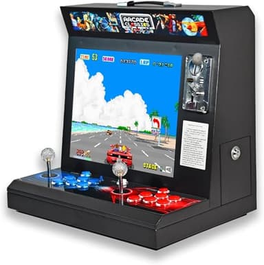Maquina recreativa Arcade, Incluye un Total de 9800 Titulos 3D y 2D, Monitor de 17", Dos Opciones de Juego: Monedero y Modo Libre con opción de Guardar Partida, hasta 4p