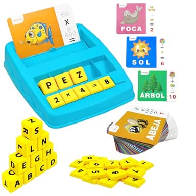 Juego de Educativo Letras Alfabetización en Español con 64 Tarjetas Flash Aprender a Leer Juguetes Montessori Juguete para 3 4 5 Años Preescolar Regalo Regalos Cumpleaños Educativo Juguetes Infantile