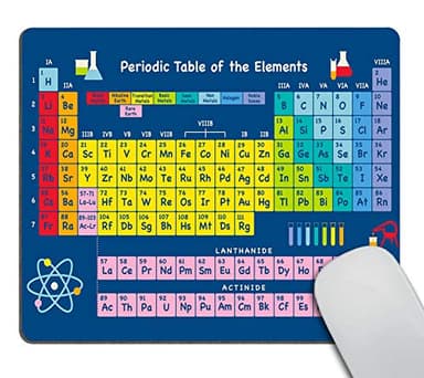 Wasach Chemistry Elements - Alfombrilla de mouse para juegos personalizada, tabla periódica para los amantes de la ciencia geek en el aula, antideslizante, de goma gruesa, alfombrilla de mouse grande