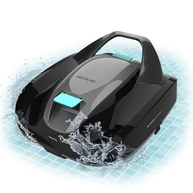 Cecotec Robot Limpiafondos Piscina Conga Pooldroid 2000 FloorMaster, Piscina sin Pendientes, hasta 80m2, Profundidad máxima 2,5m, Autonomía 100, Capacidad 2,5L, Filtro Alta eficiencia