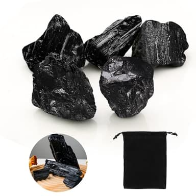 ZOCONE Turmalina Negra Piedra Natural - 20 a 30 mm 150g Piedras Turmalina Negra en Bruto, Piedra Turmalina Negra Cristales Curativos Naturales Adecuado para Meditación Joyería Decoración (Negro)