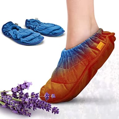 ICEHOF Calcetines térmicos con Semillas de Lino y Lavanda - Zapatillas de Estar por casa calentables en microondas - Calcetines térmicos para pies Calientes