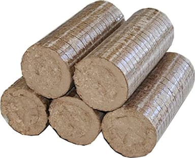 Briquetas de Madera Natural – 60kg- 7.5cm Diámetro - Alto Poder calorífico - para chimeneas, Estufas, hornos de leña