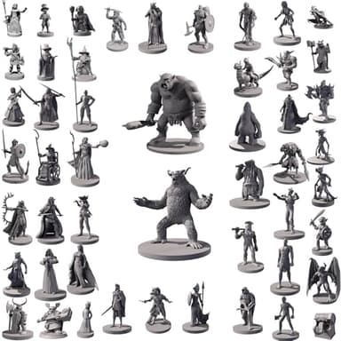 50 miniaturas únicas de fantasía RPG de mesa para Dungeons and Dragons, juegos de rol Pathfinder. A granel sin pintar, ideal para D&D