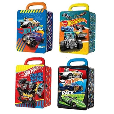 Hot Wheels Caja de transporte de metal para coches a escala 1:64 I 18 vehículos almacenamiento y organizador I 1 estilo aleatorio proporcionado I (coches no incluidos)