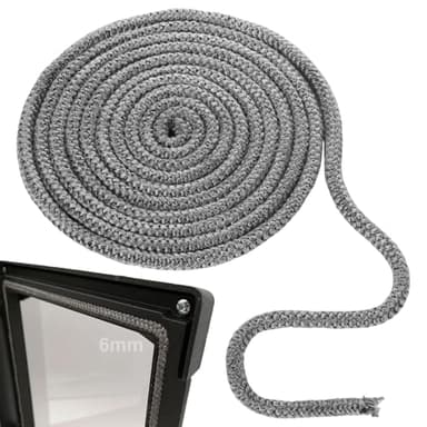 1 Pieza Junta Chimenea Cordon Chimenea Junta Refractaria Junta Estufa Leña Cordón Chimenea 6mm x 3m Cuerda Fibra de Vidrio Junta para Chimenea y Estufa para Chimenea (Negro)