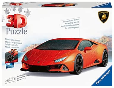 Ravensburger - Puzzle 3D: Lamborghini Huracán EVO, Regalo Dia del Padre, Maqueta de Coches, Rompecabezas para Adultos y Niños de 10+ Años, 156 Piezas