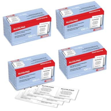 400 Toallitas desinfectantes,Almohadillas de preparación,Toallitas de 70% de alcohol isopropílico, Toallitas antisépticas estériles, doble capa, desinfección y limpieza de piel, lentes, ópticas.