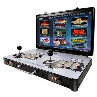 WYGAMING Creative Arcades - Máquinas de arcade plegables de tamaño completo | 4 jugadores | Más de 20000 juegos | Pantalla LED de 22 pulgadas | 2 joysticks Sanwa | 2 joystick gamepad