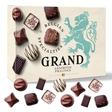 Chocolate belga Grand, Bombones para regalar, chocolates para regalar, Auténtico Chocolate Belga de Herencia Familiar – Caja de diferentes chocolates.