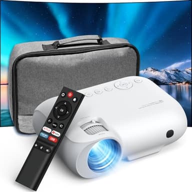 Proyector 4K【Netflix Oficial y 1000+ Apps incorporadas】YOTON Y9 Proyector Portátil WiFi Bluetooth 20000L, Pantalla de 200" con 50% Zoom, Cine en Casa Vídeoproyector Soporte iOS/Android/HDMI(con bolso)