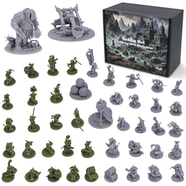 Path Gaming Fantasy Goblins Set – 46 figuras sin pintar de 28 mm para miniaturas DND para Dungeons & Dragons, miniaturas RPG, figuras de monstruo DND de mesa a granel para juegos de D&D