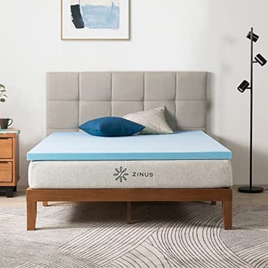 Zinus Cubrecolchón 135x190 cm - Altura 5 cm - Gel Refrescante Colchón en Memory foam